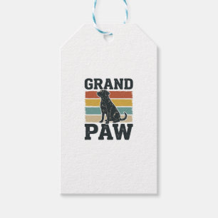 Großer Pfoten Vintage Hund Großvater Shirt Design_ Geschenkanhänger