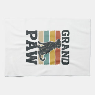 Großer Pfoten Vintage Hund Großvater Shirt Design_ Geschirrtuch