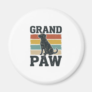 Großer Pfoten Vintage Hund Großvater Shirt Design_ Magnet