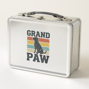 Großer Pfoten Vintage Hund Großvater Shirt Design_ Metall Brotdose