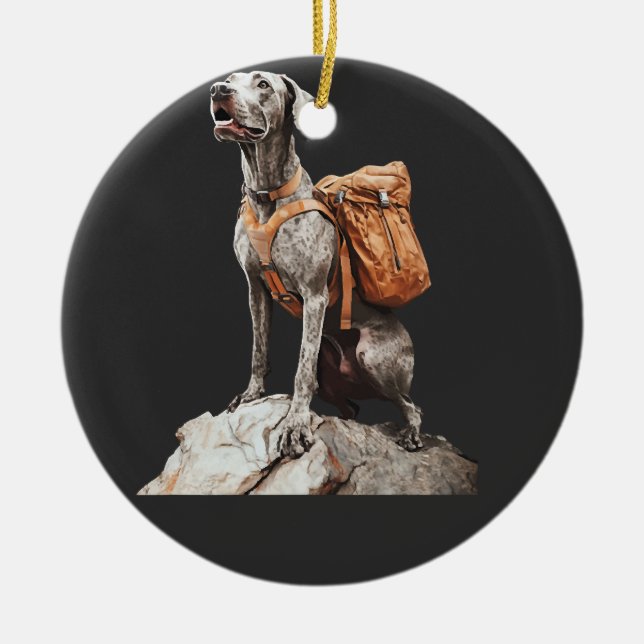 Großer Pitbull-Däne Keramik Ornament (Vorne)
