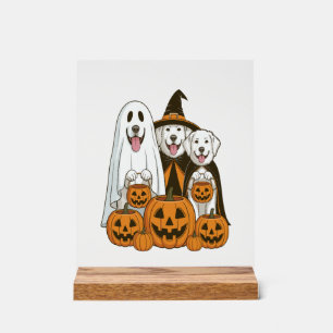 Großer Pyrenäen-Hund Geist Hexe Halloween passend Acrylschild