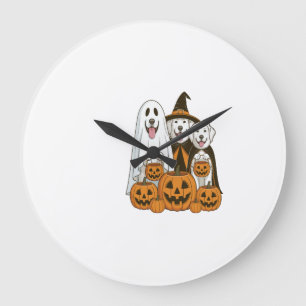 Großer Pyrenäen-Hund Geist Hexe Halloween passend Große Wanduhr