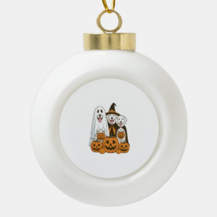 Großer Pyrenäen-Hund Geist Hexe Halloween passend Keramik Kugel-Ornament