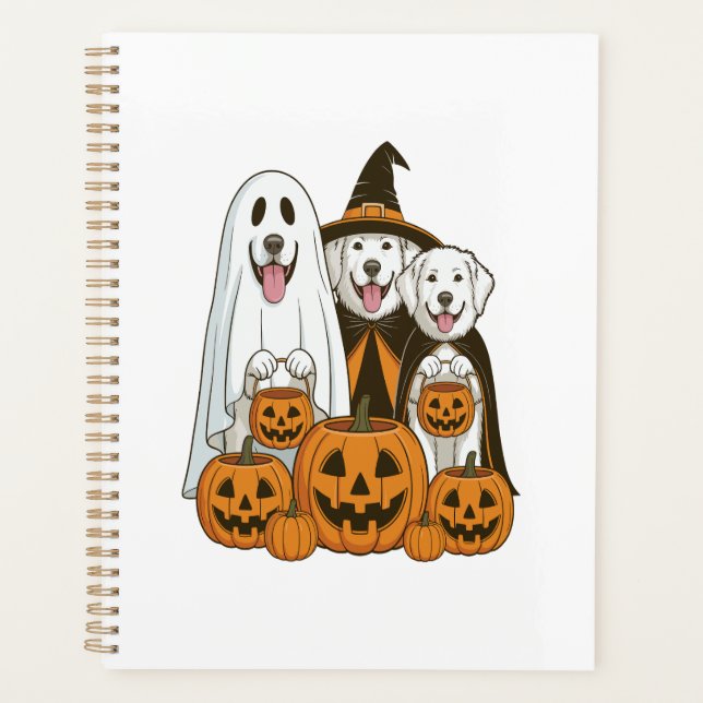 Großer Pyrenäen-Hund Geist Hexe Halloween passend  Planer (Vorderseite)