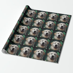 Großer Pyrenäen Hund in St. Patrick's Day Kleid Geschenkpapier
