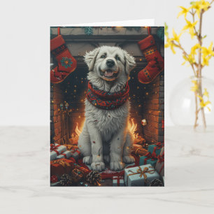 Großer Pyrenäen-Hund mit Weihnachtsgeschenken Kami Karte