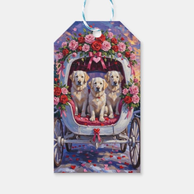 Großer Pyrenäen-Hund Valentinstag  Geschenkanhänger (Vorderseite)