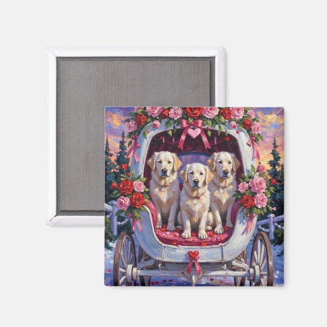 Großer Pyrenäen-Hund Valentinstag  Magnet (Vorderseite/Rückseite)