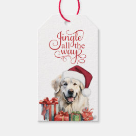 Großer Pyrenäen-Hund Weihnachten Jingle All the Wa Geschenkanhänger