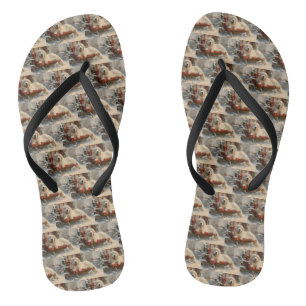 Großer Pyrenäen-Hund Weihnachtsfestlich Flip Flops