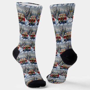 Großer Pyrenäen-Weihnachten Rotes Lastwagen-Fest Socken