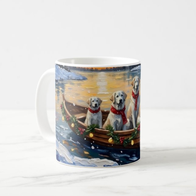 Großer Pyrenäen-Weihnachtsboot-Urlaub Kaffeetasse (Vorderseite Links)