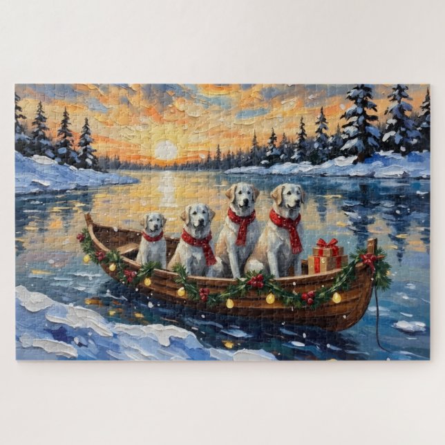Großer Pyrenäen-Weihnachtsboot-Urlaub Puzzle (Horizontal)