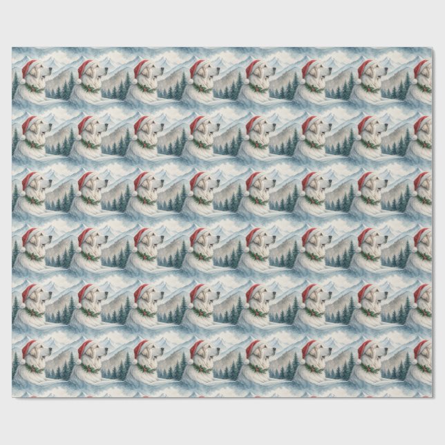Großer Pyrenäen-Weihnachtspapier Geschenkpapier (Flach)