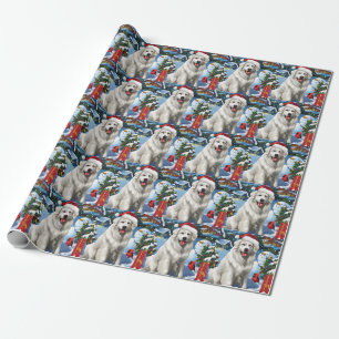 Großer Pyrenäen-Winter-Wunderland-Weihnachtsfreude Geschenkpapier