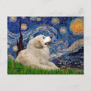 Großer Pyrenäenhund 2 - Sternennacht Postkarte