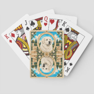 Großer Pyrenäenhund, Vintage-Wasserfarben-Hundekun Spielkarten