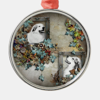 großer pyreness Hund Silbernes Ornament