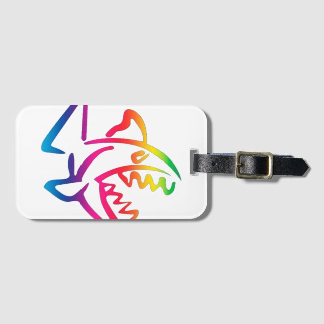großer Regenbogenhai Gepäckanhänger (Vorderseite (Horizontal))