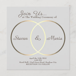 Großer Riese gekreuzte goldene Ringe Einladung