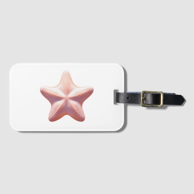 Großer rosa Seestern Gepäckanhänger (Vorderseite (Horizontal))