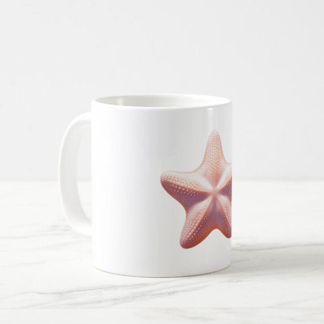 Großer rosa Seestern Kaffeetasse (Vorderseite Links)