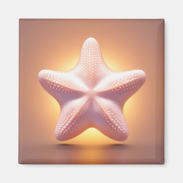 Großer rosa Seestern Magnet (Vorne)