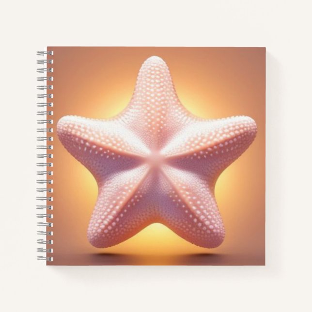 Großer rosa Seestern Notizbuch (Vorderseite)