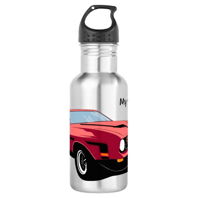 Großer roter Auto-Wasserflasche – Benutzername Aut Edelstahlflasche (Vorderseite)