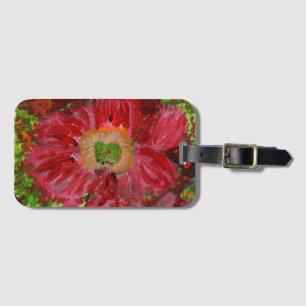 Großer roter Blumengepäckumbau Gepäckanhänger
