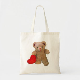 Großer roter Herz-Teddybär Tragetasche