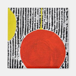 Grosser, roter Spot mit schwarzen Streifen Magnet