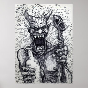 "GROSSER SCHLECHTESBOOZIN BEELZEBUB " POSTER