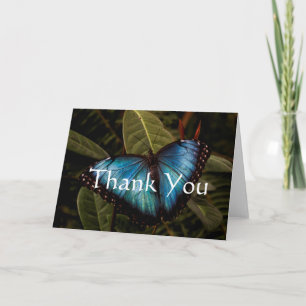 Großer, schöner, blauer Schmetterling Dankeskarte
