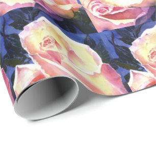 Großer schöner rosa RoseWatercolor Geschenkpapier