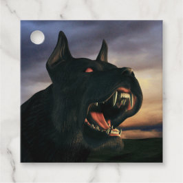 Großer, schwarzer Hund Geschenkanhänger