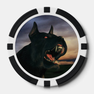 Großer, schwarzer Hund Pokerchips