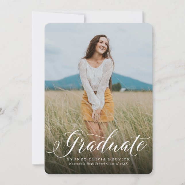 Großer Schwarzweiß-Abschluss Ankündigung (Vorderseite)