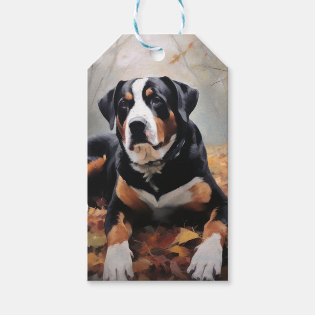 Grosser Schweizer Berg im Herbst Leaves Fall Geschenkanhänger (Vorderseite)