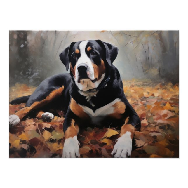 Grosser Schweizer Berg im Herbst Leaves Fall Poster (Vorderseite)