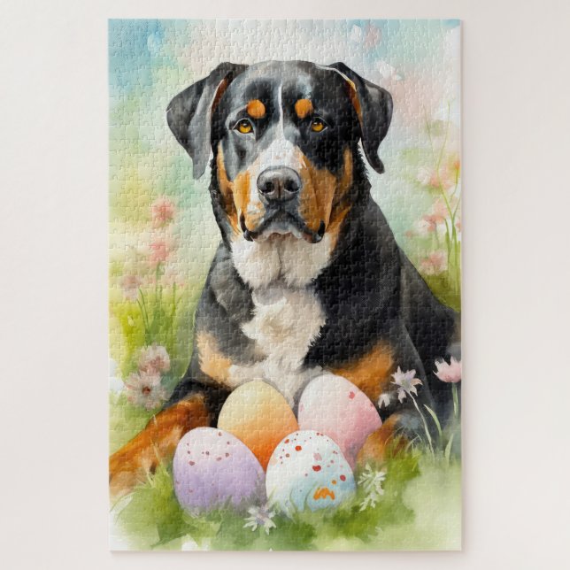 Grosser Schweizer Berg mit Ostereiern Puzzle (Vertikal)