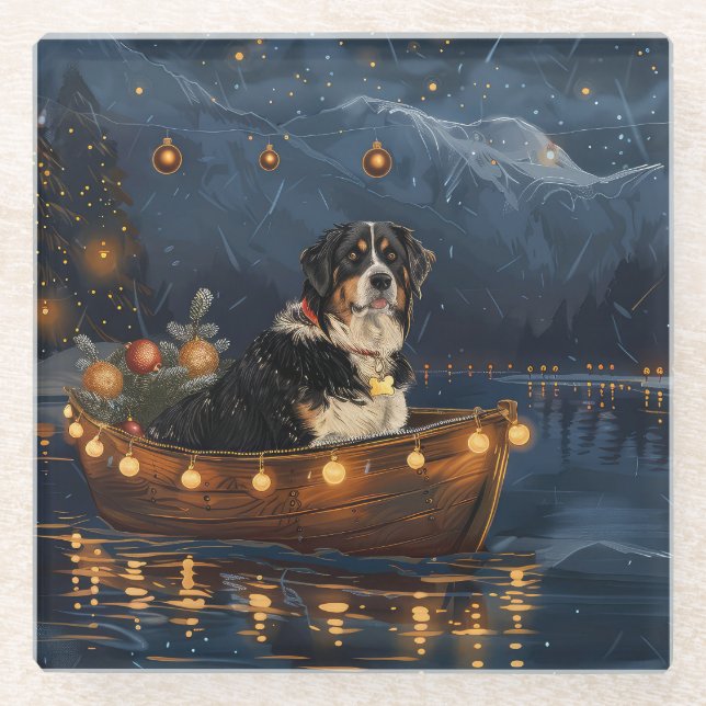 Grosser Schweizer Berg Weihnachtsfest Reise Glasuntersetzer (Vorderseite)