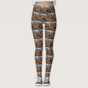 Grosser Schweizer Berggipfel Herbst Kürbisgeplänke Leggings