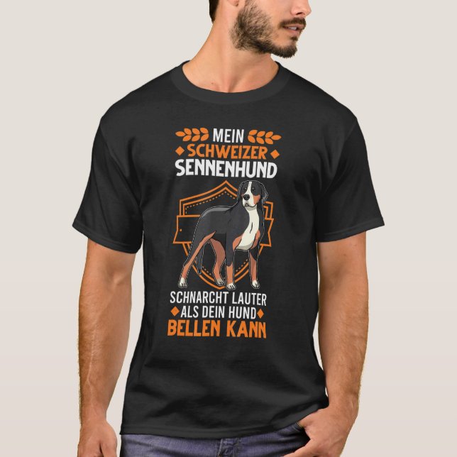 Grosser Schweizer Hund schnarchen Schweizer Hund T-Shirt (Vorderseite)