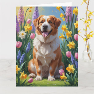 Grosser Schweizer Hundeschwalbe Blumen Malerei Karte