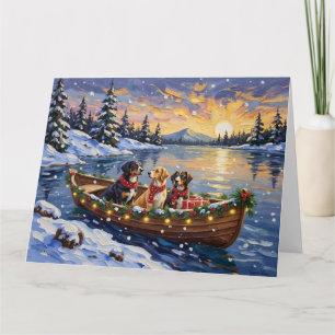 Großer Schweizer Sennenhund Weihnachtsboot Urlaub Karte