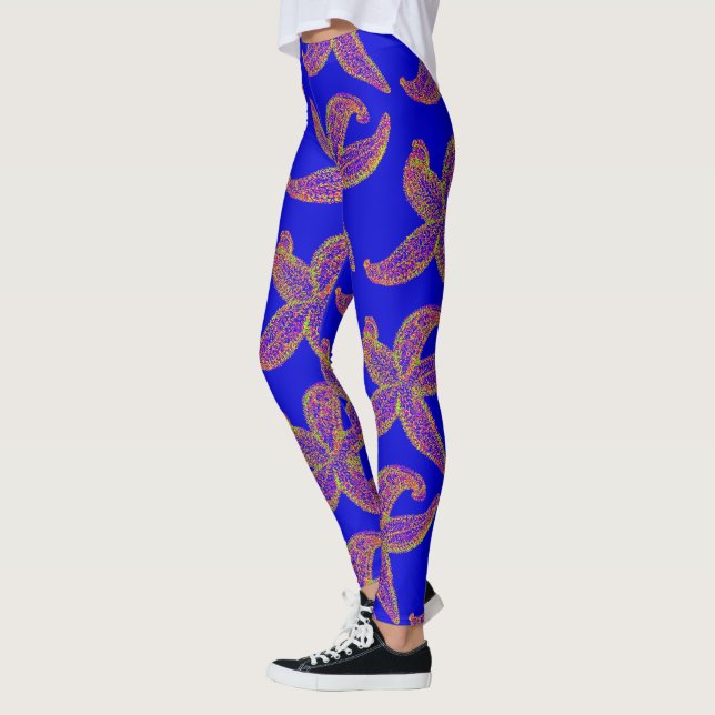 Großer Seesternfisch Thunder_Cove Blau Leggings (Links)