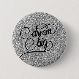 Großer silberner Imitat-TraumGlitzer Button