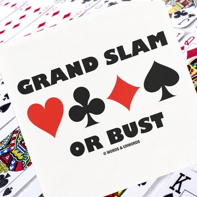 Großer Slam oder Büste (Bridge Four Card Anzug) Serviette (Here's a memorable bridge advice saying paper napkin that will be enjoyed by many bridge players!)
